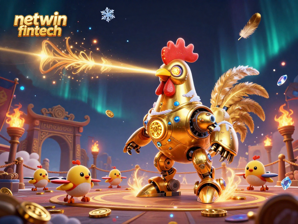 Experience excitement with netwin fintech in a vibrant 3D casino scene.