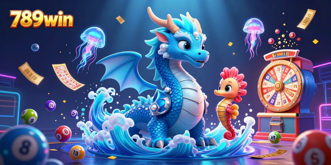 Experience the thrill of 789win's vibrant gaming scene with a dynamic underwater illustration.