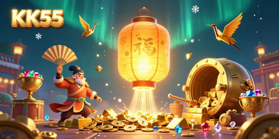 Experience thrilling gaming adventures at KK55, a vibrant online casino filled with treasure and winning symbols.
