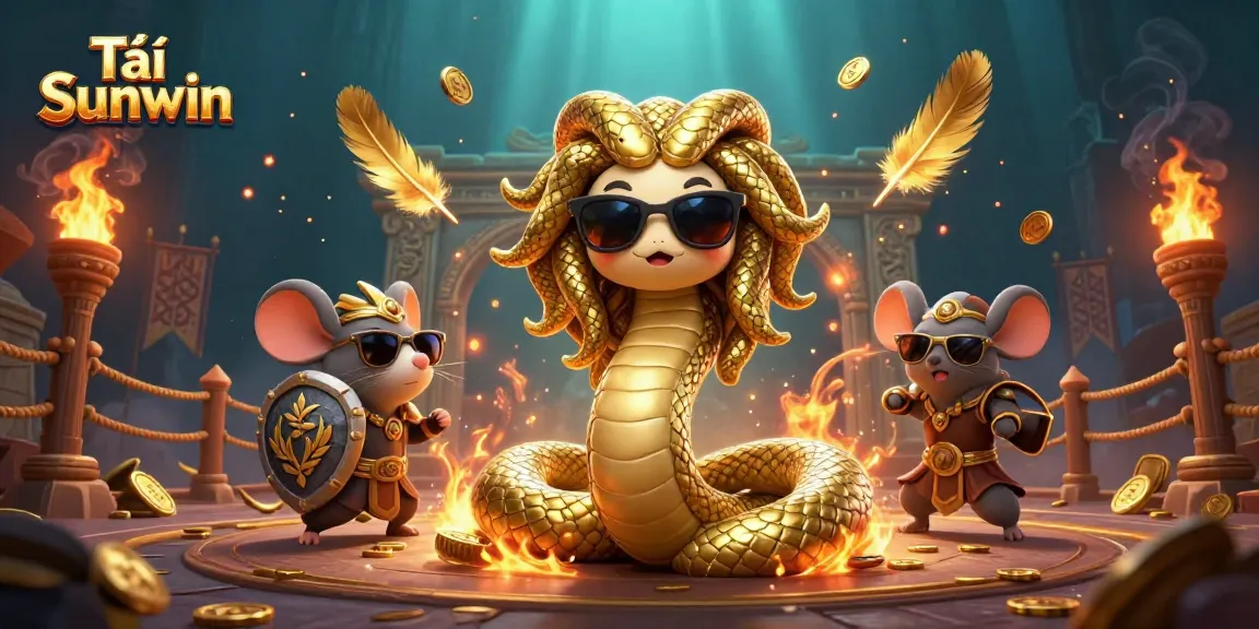 Engage in thrilling gameplay with Tải Sunwin at a vibrant 3D casino illustrated scene featuring Medusa and more.