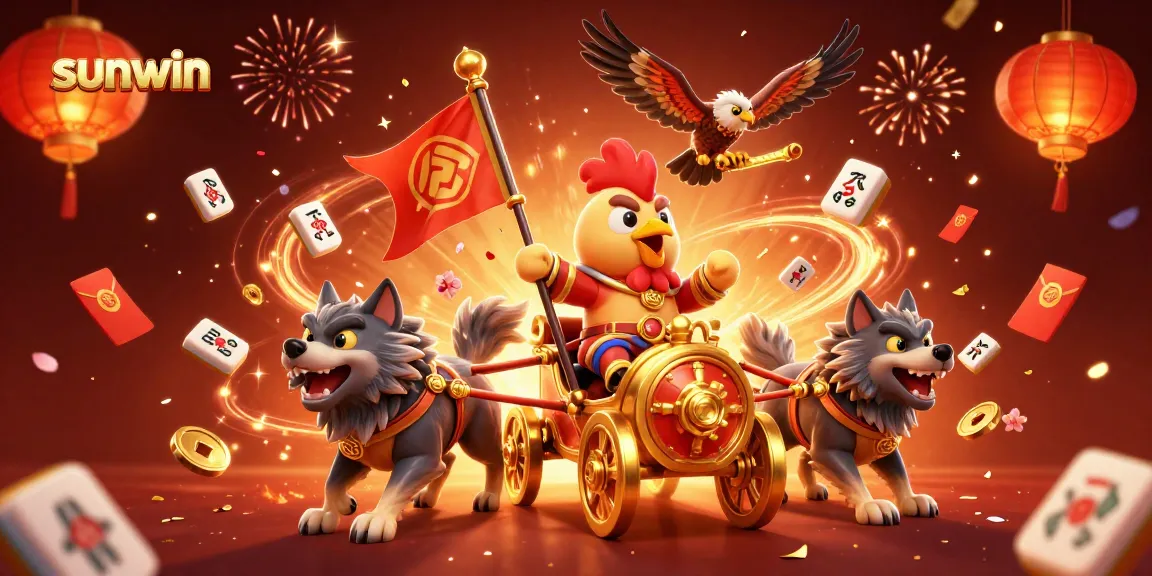 Engage with sunwin's thrilling casino experience in a dynamic scene featuring vibrant characters and elements.